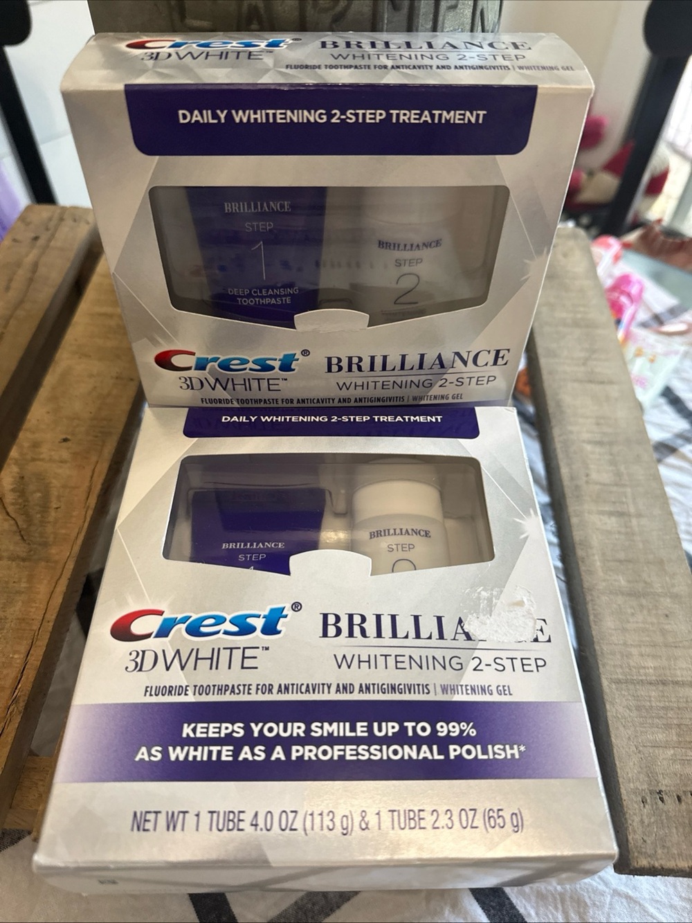 2- Crest Brilliance Whitening 2-Step Kit